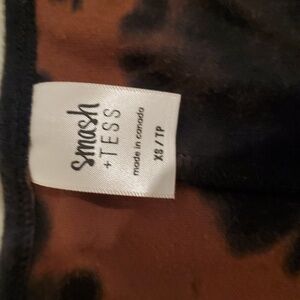 Smash& Tess-Rust/Orange/Black tye-dye Sunday Romper-Rayon-Bamboo Cotton/spandex